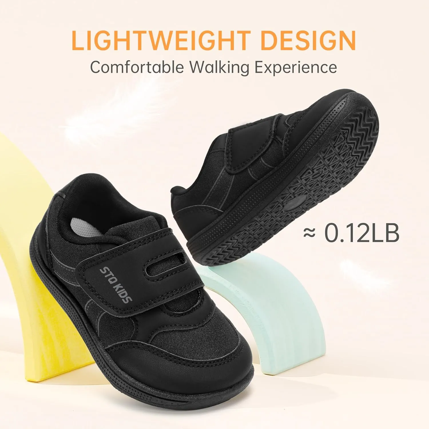 Toddler Wide Toe Box Barefoot Shoes Boys Girls Sneakers Kids Tennis Shoes Preschool Non Slip Lightweight Comfortable First Walking Shoes Running Outdoor Activities