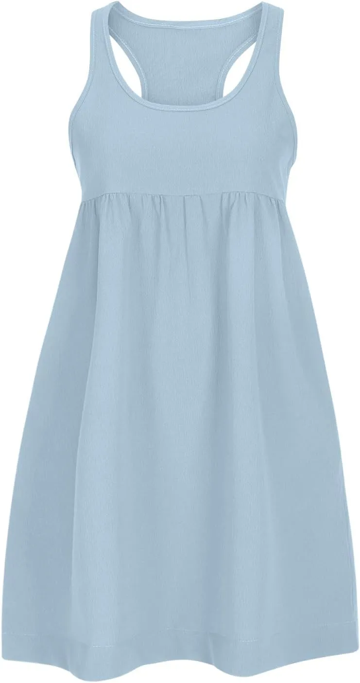 Women Trendy Athletic Dress 2024 Hot Shot Mini Dress Scoop Neck Casual Summer Romper Dresses Tennis Workout Outfits