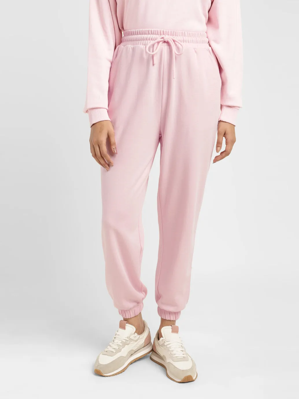 Women's High Rise Pink Regular Fit Joggers