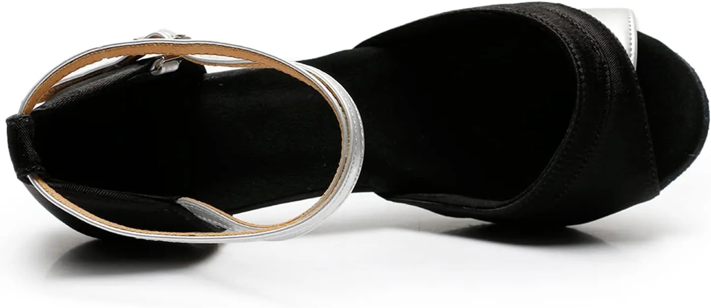 Women's Latin Shoe Girls Open Toe Ballroom Dance Shoes Comfortable Waltz Salsa Performance Dancing Sandals
