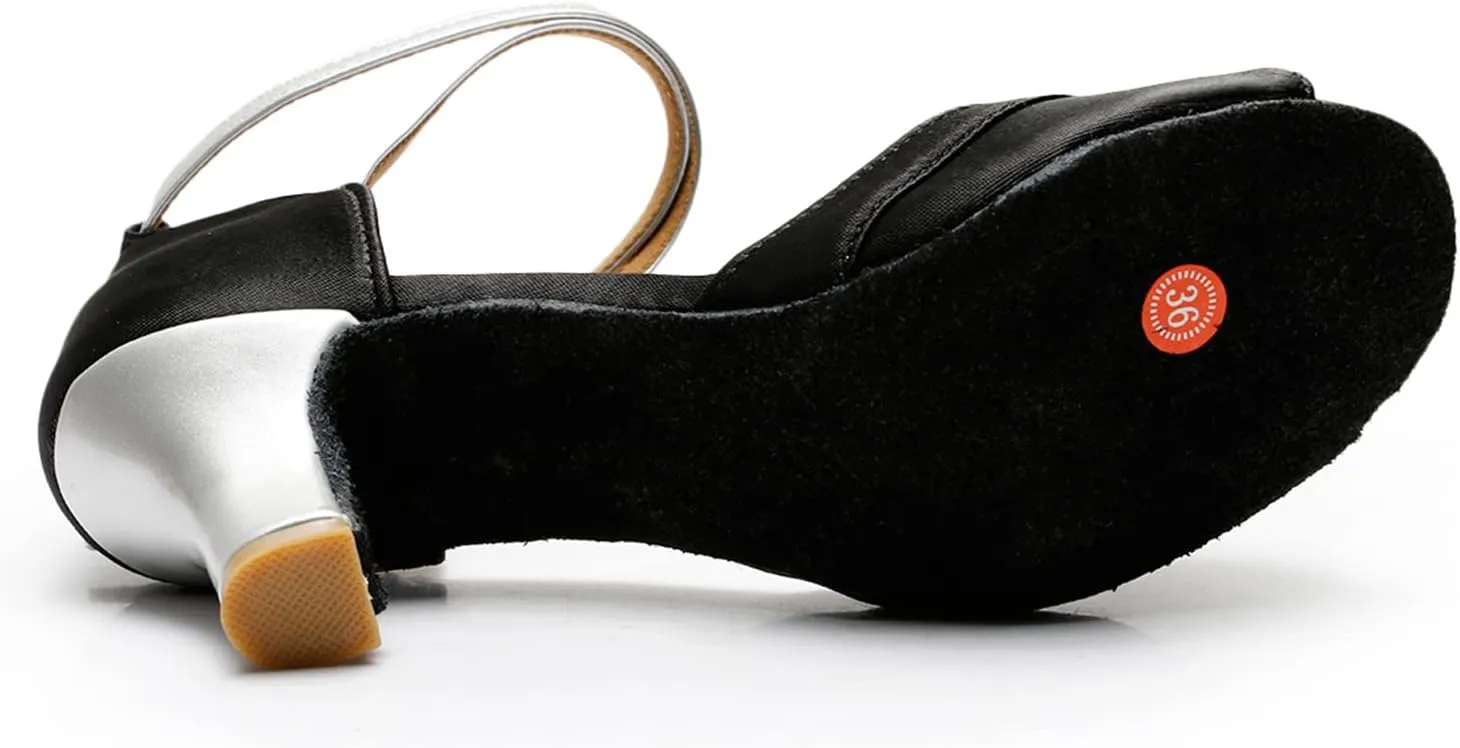 Women's Latin Shoe Girls Open Toe Ballroom Dance Shoes Comfortable Waltz Salsa Performance Dancing Sandals
