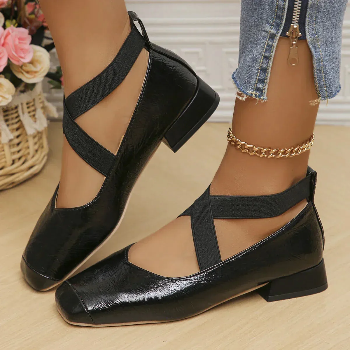 Women's Leather Mary Janes Flats