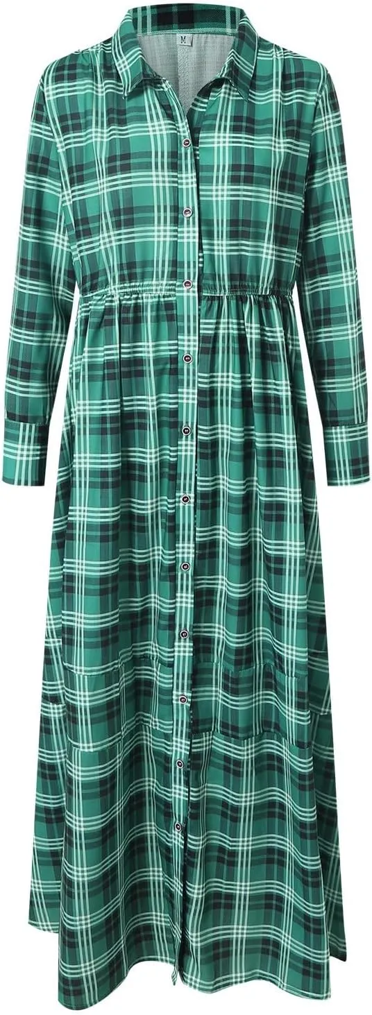 Women's Long Boho Dress Vintage Pastoral Flower V-Neck Western Dress Spring Casual Maxi Dress