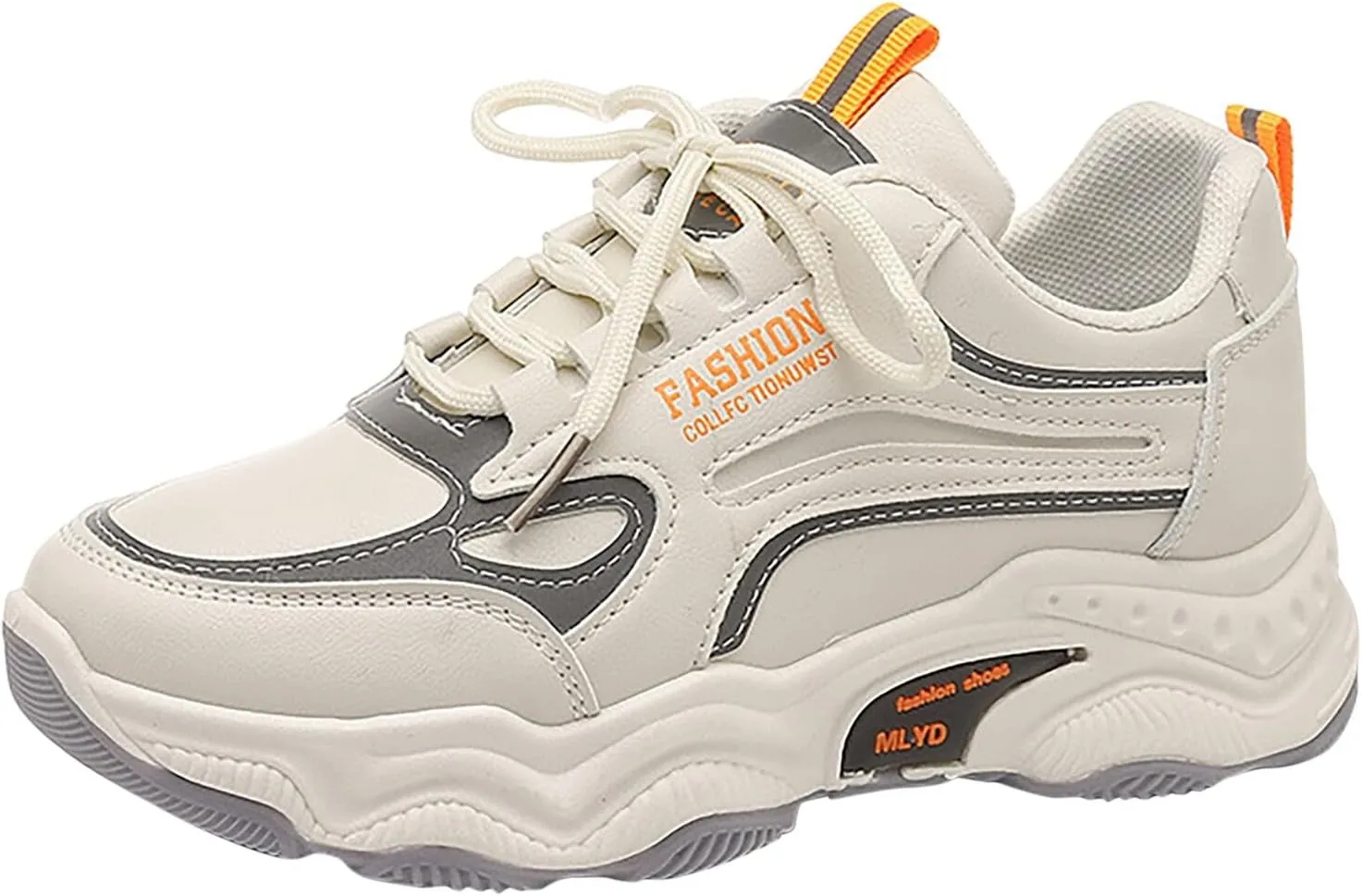 Women's Slip on Walking Shoes Comfy PU Leather Non Slip Arch Support Running Shoes Breathable Gym Workout Shoes Fashion Lace Up Sneakers