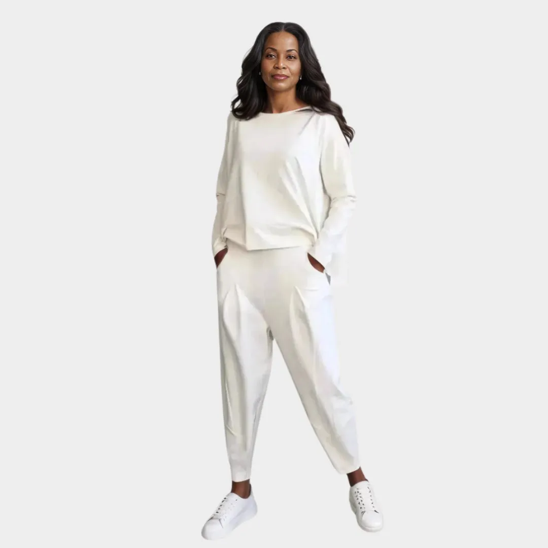 Women's Two-Piece Set Back Lace-Up Top Pocketed Pants Casual Spring Summer Outfit - Pink, Red, and More