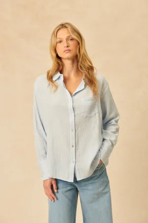 Wyatt Button Up Top - Cloudy Sky | John   Jenn