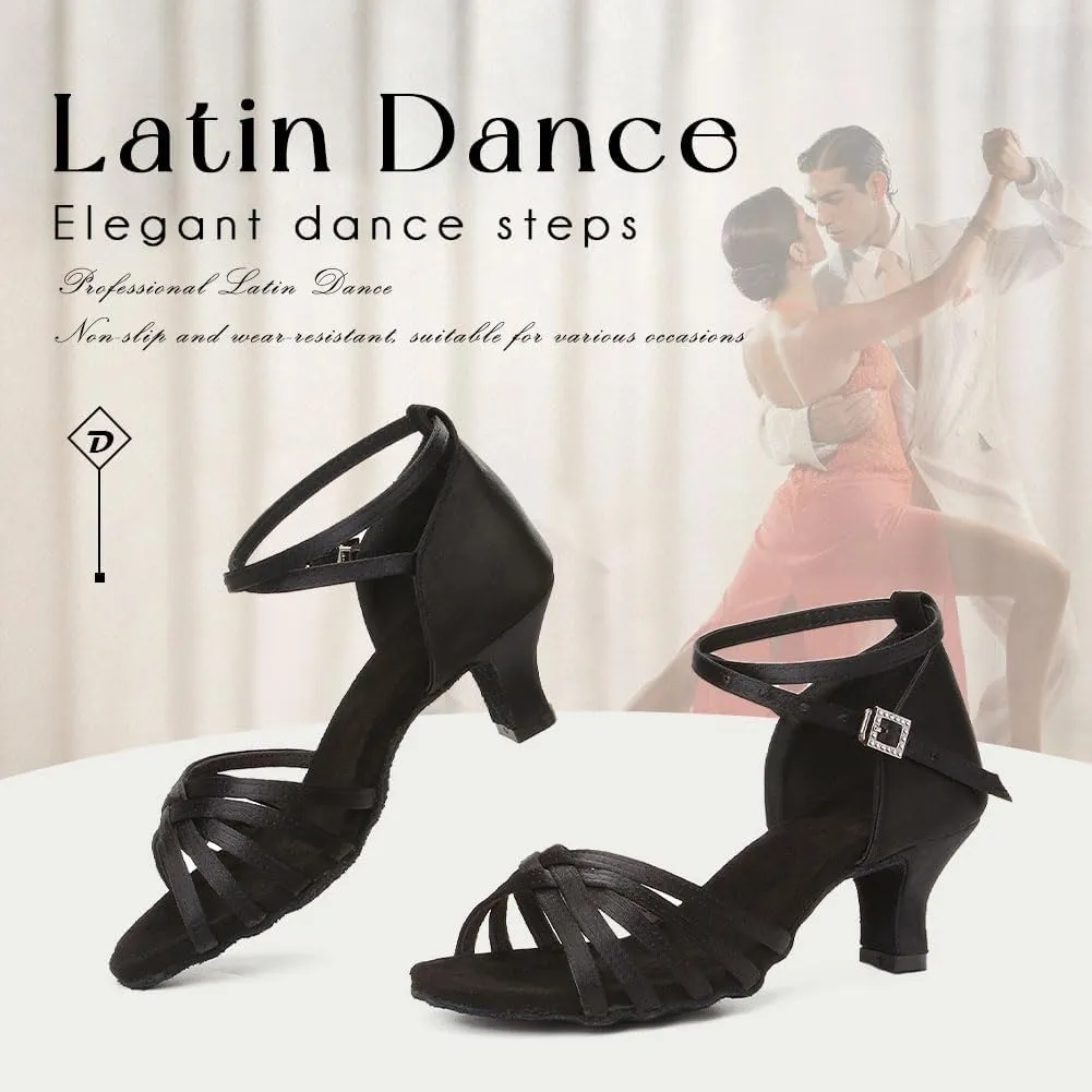 YKXLM Ballroom Latin Dance Shoes for Women Salsa Tango Practice Dancing Shoes 2 Inch Heel