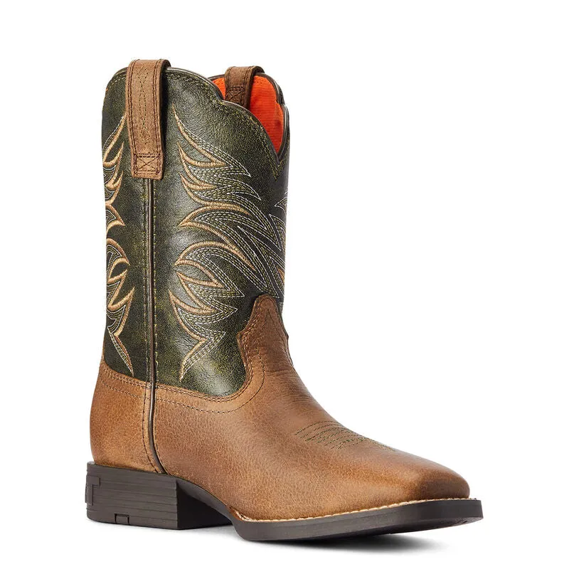 YOUTH FIRECATCHER WESTERN BOOT ALFALFA BROWN